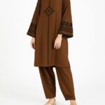 Brown Embroidered