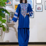 2 piece Lawn Embroidered Suit(pret) Blue