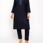 Blue embroidered